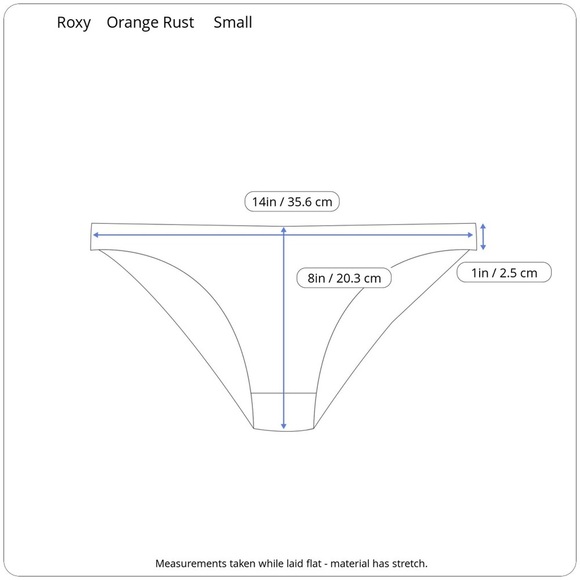 Roxy Wavy Soul Bikini Swim Bottoms Low Rise Soft Stretchy Orange Rust Small - Picture 15 of 16